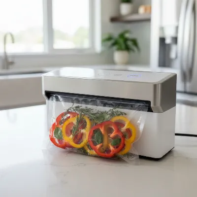 Anova Culinary Precision Vacuum Sealer sealing a bag