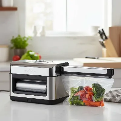 FoodSaver FM5200 2-in-1 Automatic Vacuum Sealer with built-in bag cutter and roll storage