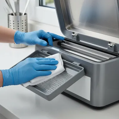 Cleaning a vacuum sealer after use